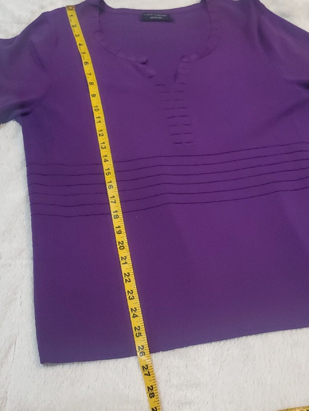 Cable & Gauge Purple Notch-Neck Tunic Top - Picture 6 of 9
